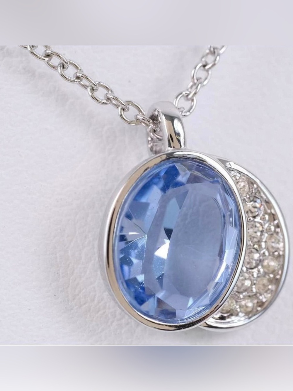 Swarovski Silver Sapphire Blue Pendant Necklace - Picture 8 of 9